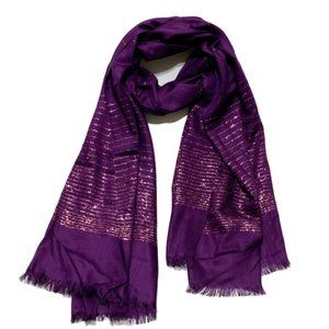 Foil Thread Scarf Soft Solid Wrap Shawl